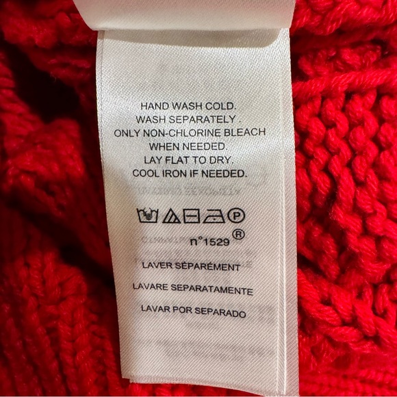 NWT Ralph Lauren Red Cable Knit Crewneck Sweater M - Picture 10 of 10